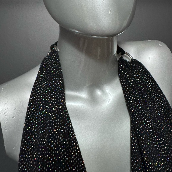 Y2K Sparkle Cowl-Neck Halter Top - Picture 4 of 5